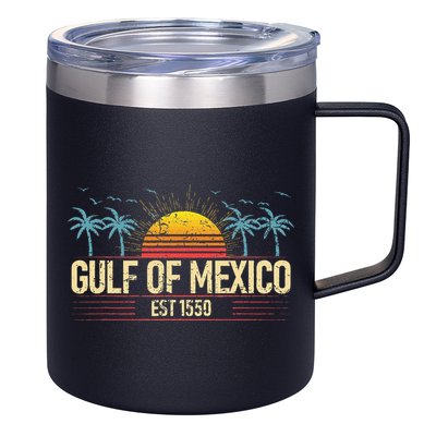Retro Vintage Gulf of Mexico Beach Women 12oz Stainless Steel Coffee Mug