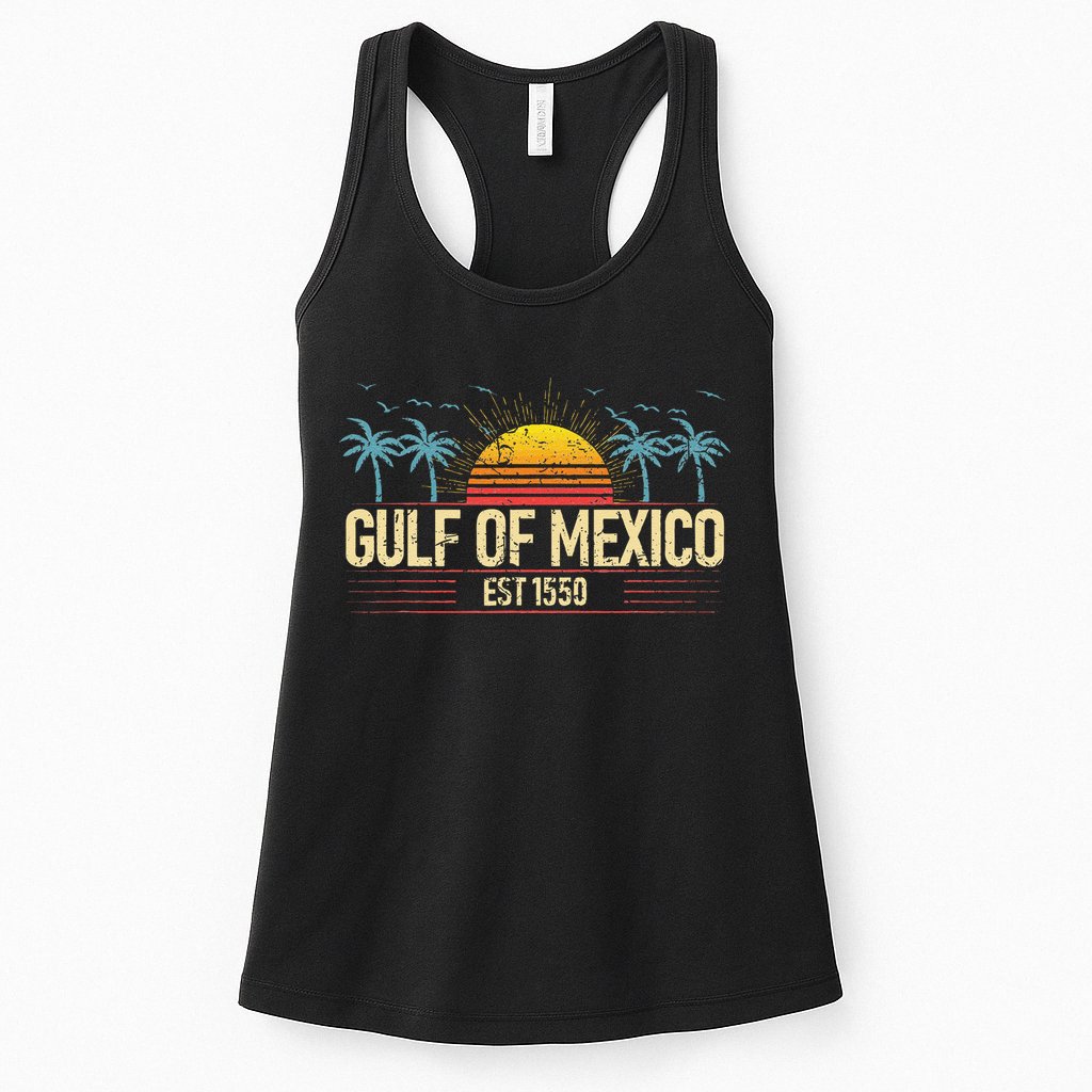Retro Vintage Gulf of Mexico Beach Women Womens Tank Top