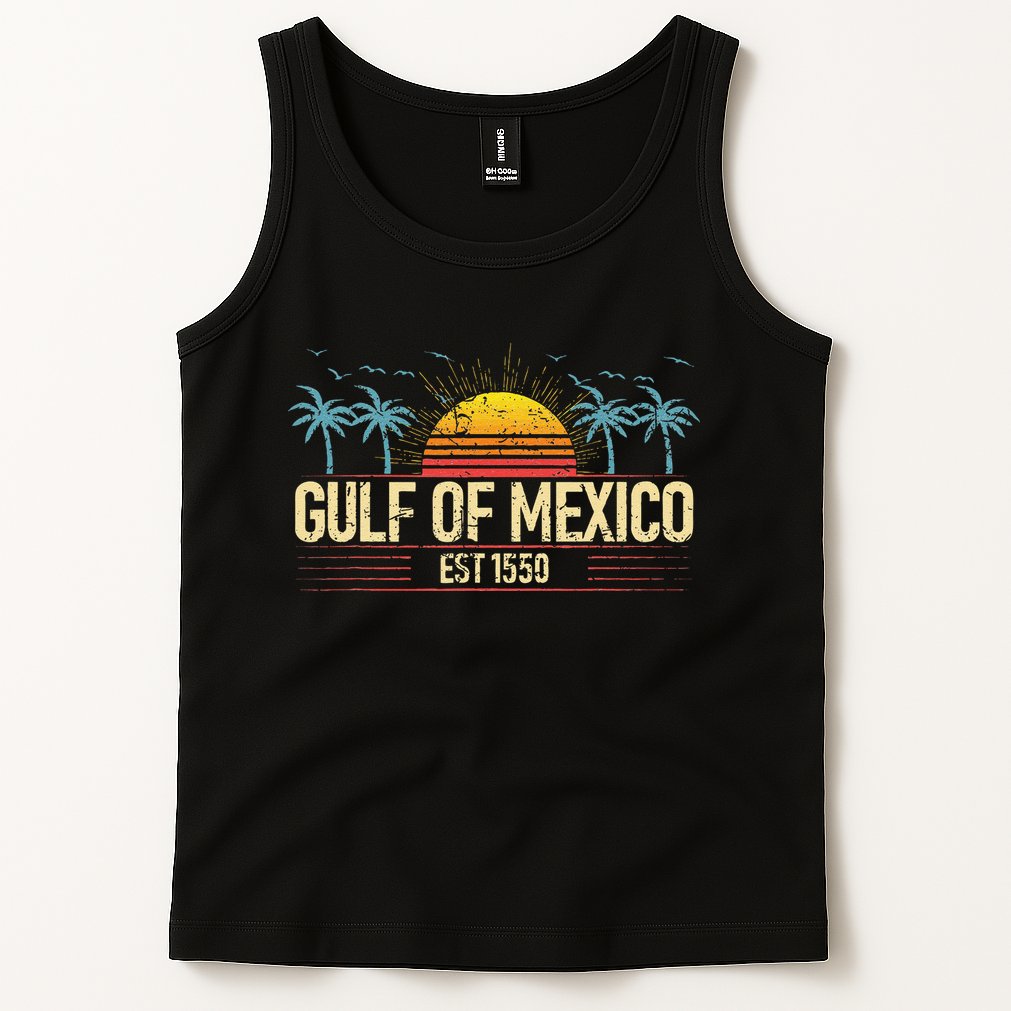 Retro Vintage Gulf of Mexico Beach Women Tank Top