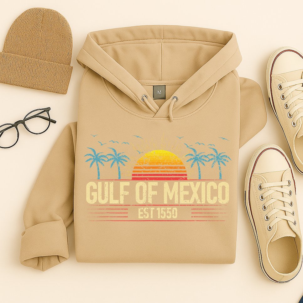 Retro Vintage Gulf of Mexico Beach Women Hoodie