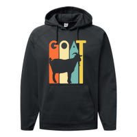 Retro Vintage Goat Tee Animal Funny Goats Lover Performance Fleece Hoodie