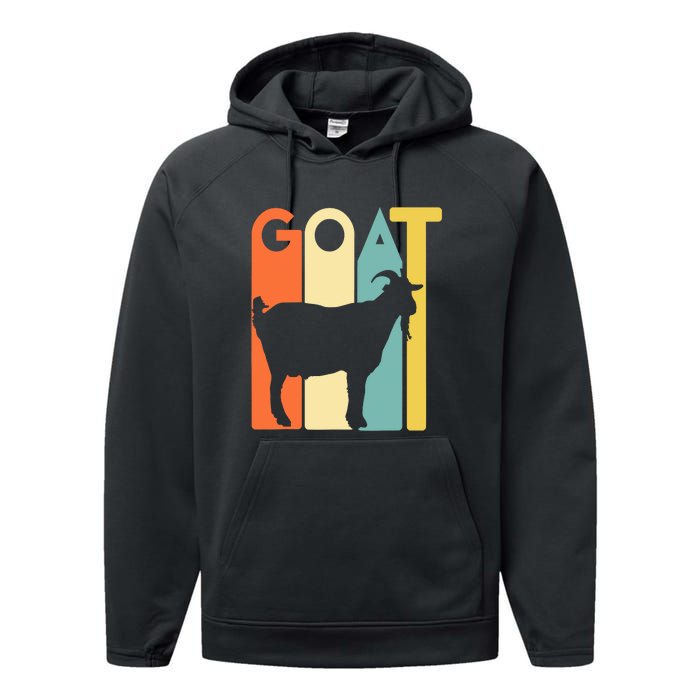 Retro Vintage Goat Tee Animal Funny Goats Lover Performance Fleece Hoodie