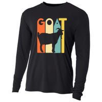 Retro Vintage Goat Tee Animal Funny Goats Lover Cooling Performance Long Sleeve Crew