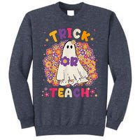 Retro Vintage Groovy Trick Or Teach Halloween Teacher Life Sweatshirt