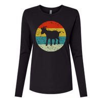 Retro Vintage Goat Womens Cotton Relaxed Long Sleeve T-Shirt