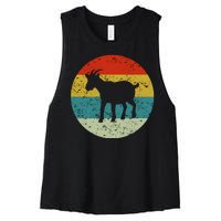 Retro Vintage Goat Women's Racerback Cropped Tank