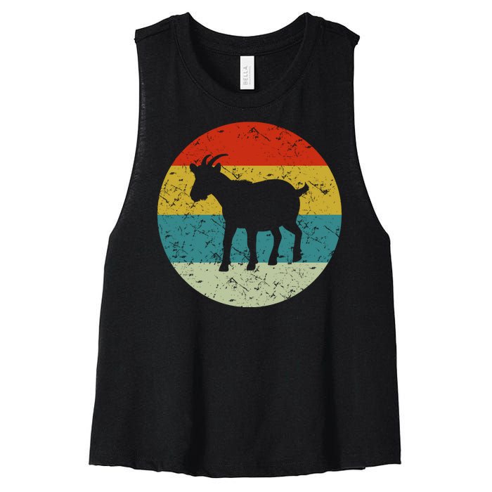 Retro Vintage Goat Women's Racerback Cropped Tank