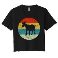 Retro Vintage Goat Women's Crop Top Tee