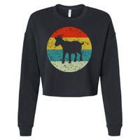 Retro Vintage Goat Cropped Pullover Crew