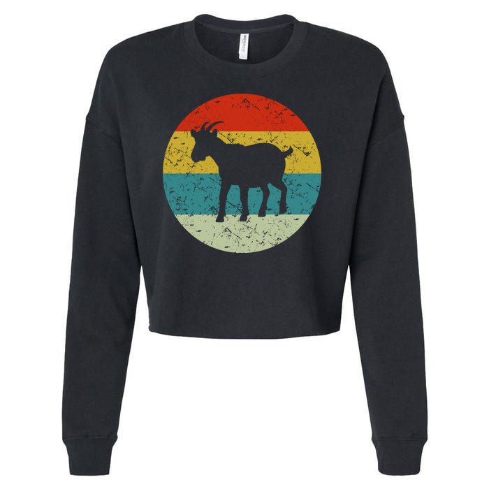 Retro Vintage Goat Cropped Pullover Crew