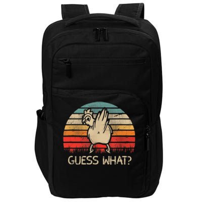 Retro Vintage Guess What Chicken Butt Funny Gift Impact Tech Backpack