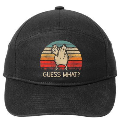 Retro Vintage Guess What Chicken Butt Funny Gift 7-Panel Snapback Hat
