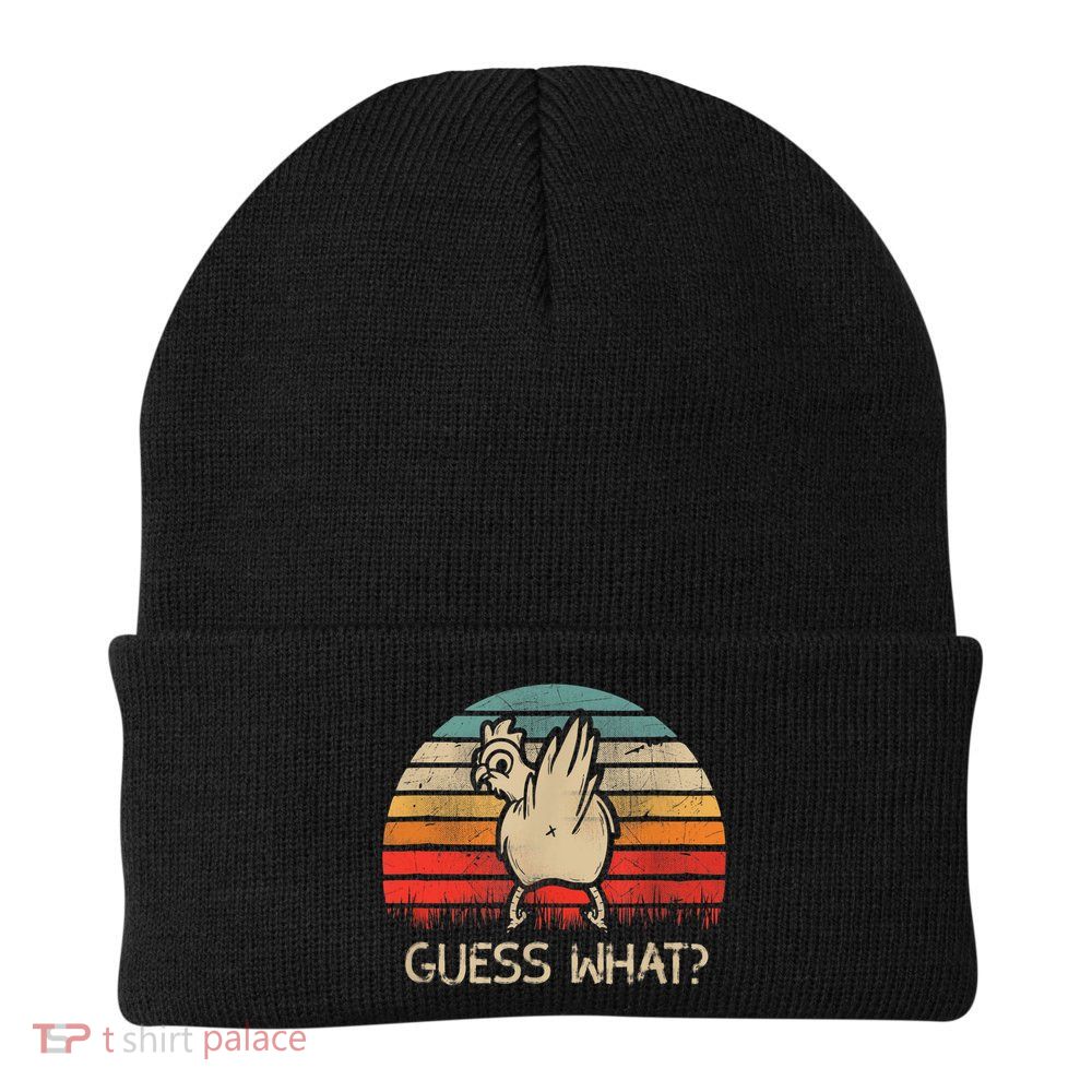 Retro Vintage Guess What Chicken Butt Funny Gift Beanie