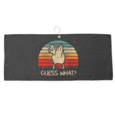 Retro Vintage Guess What Chicken Butt Funny Gift Large Microfiber Waffle Golf Towel