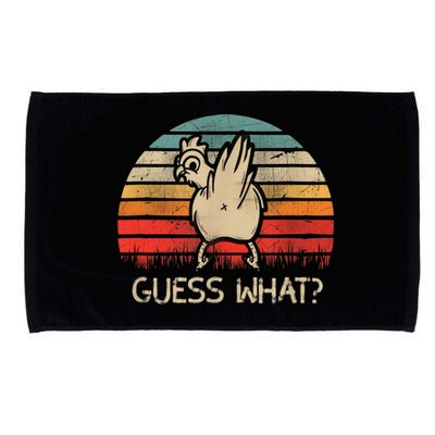 Retro Vintage Guess What Chicken Butt Funny Gift Microfiber Hand Towel