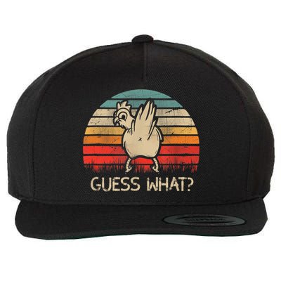 Retro Vintage Guess What Chicken Butt Funny Gift Wool Snapback Cap