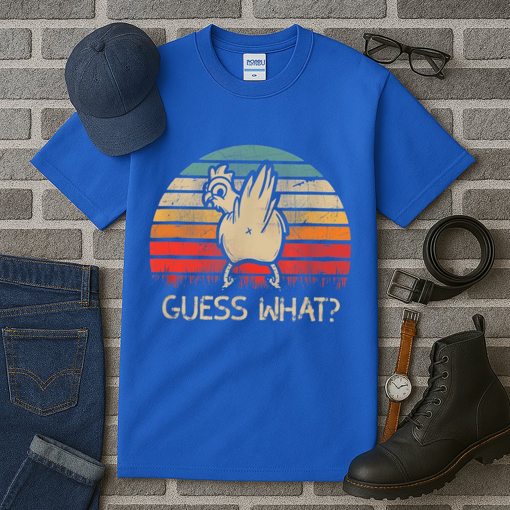 Retro Vintage Guess What Chicken Butt Funny Gift Tall T-Shirt