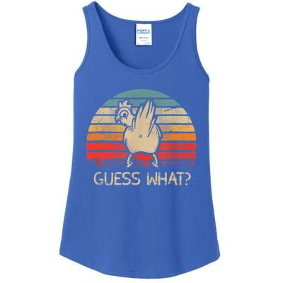 Retro Vintage Guess What Chicken Butt Funny Gift Ladies Essential Tank