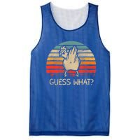 Retro Vintage Guess What Chicken Butt Funny Gift Mesh Reversible Basketball Jersey Tank