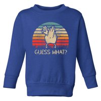 Retro Vintage Guess What Chicken Butt Funny Gift Toddler Sweatshirt