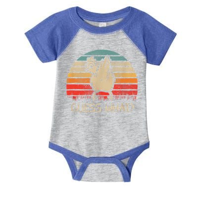Retro Vintage Guess What Chicken Butt Funny Gift Infant Baby Jersey Bodysuit