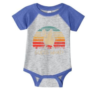 Retro Vintage Guess What Chicken Butt Funny Gift Infant Baby Jersey Bodysuit