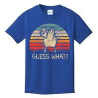 Retro Vintage Guess What Chicken Butt Funny Gift Kids T-Shirt