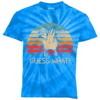 Retro Vintage Guess What Chicken Butt Funny Gift Kids Tie-Dye T-Shirt