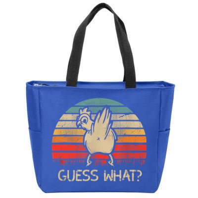 Retro Vintage Guess What Chicken Butt Funny Gift Zip Tote Bag