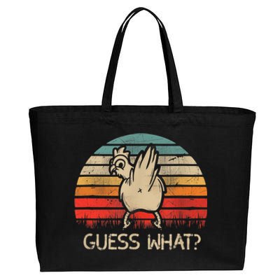 Retro Vintage Guess What Chicken Butt Funny Gift Cotton Canvas Jumbo Tote