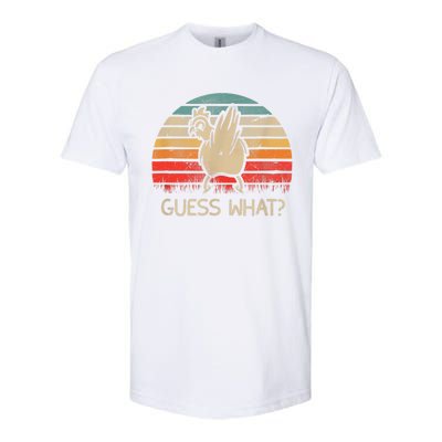 Retro Vintage Guess What Chicken Butt Funny Gift Softstyle CVC T-Shirt