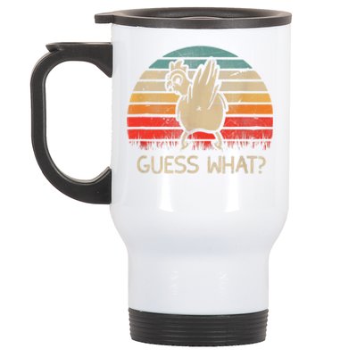 Retro Vintage Guess What Chicken Butt Funny Gift Stainless Steel Travel Mug