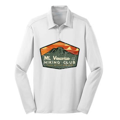 Retro Vesuvius Hiking Tourism For Italy Travel Vintage Silk Touch Performance Long Sleeve Polo