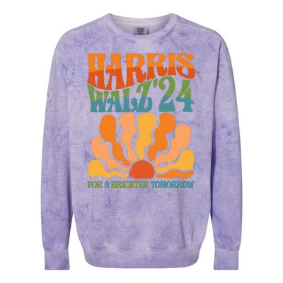 Retro Vintage Harris Walz For A Brighter Future 2024 Election Colorblast Crewneck Sweatshirt