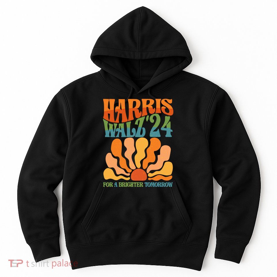 Retro Vintage Harris Walz For A Brighter Future 2024 Election Hoodie