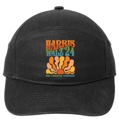 Retro Vintage Harris Walz For A Brighter Future 2024 Election 7-Panel Snapback Hat