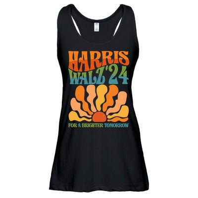 Retro Vintage Harris Walz For A Brighter Future 2024 Election Ladies Essential Flowy Tank