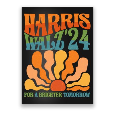 Retro Vintage Harris Walz For A Brighter Future 2024 Election Poster