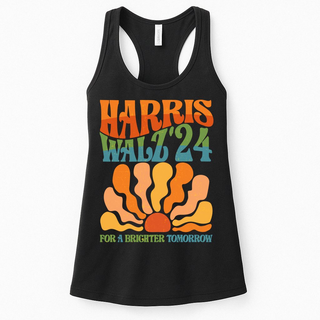 Retro Vintage Harris Walz For A Brighter Future 2024 Election Womens Tank Top