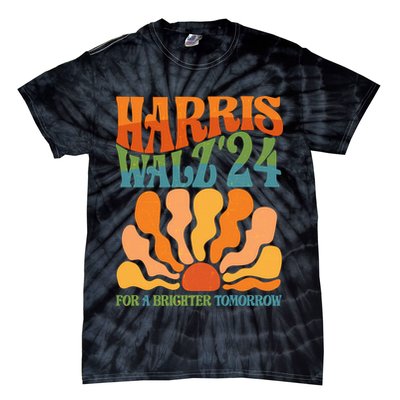 Retro Vintage Harris Walz For A Brighter Future 2024 Election Tie-Dye T-Shirt