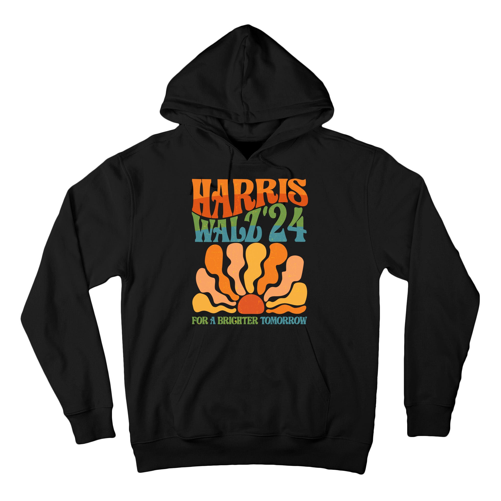Retro Vintage Harris Walz For A Brighter Future 2024 Election Tall Hoodie