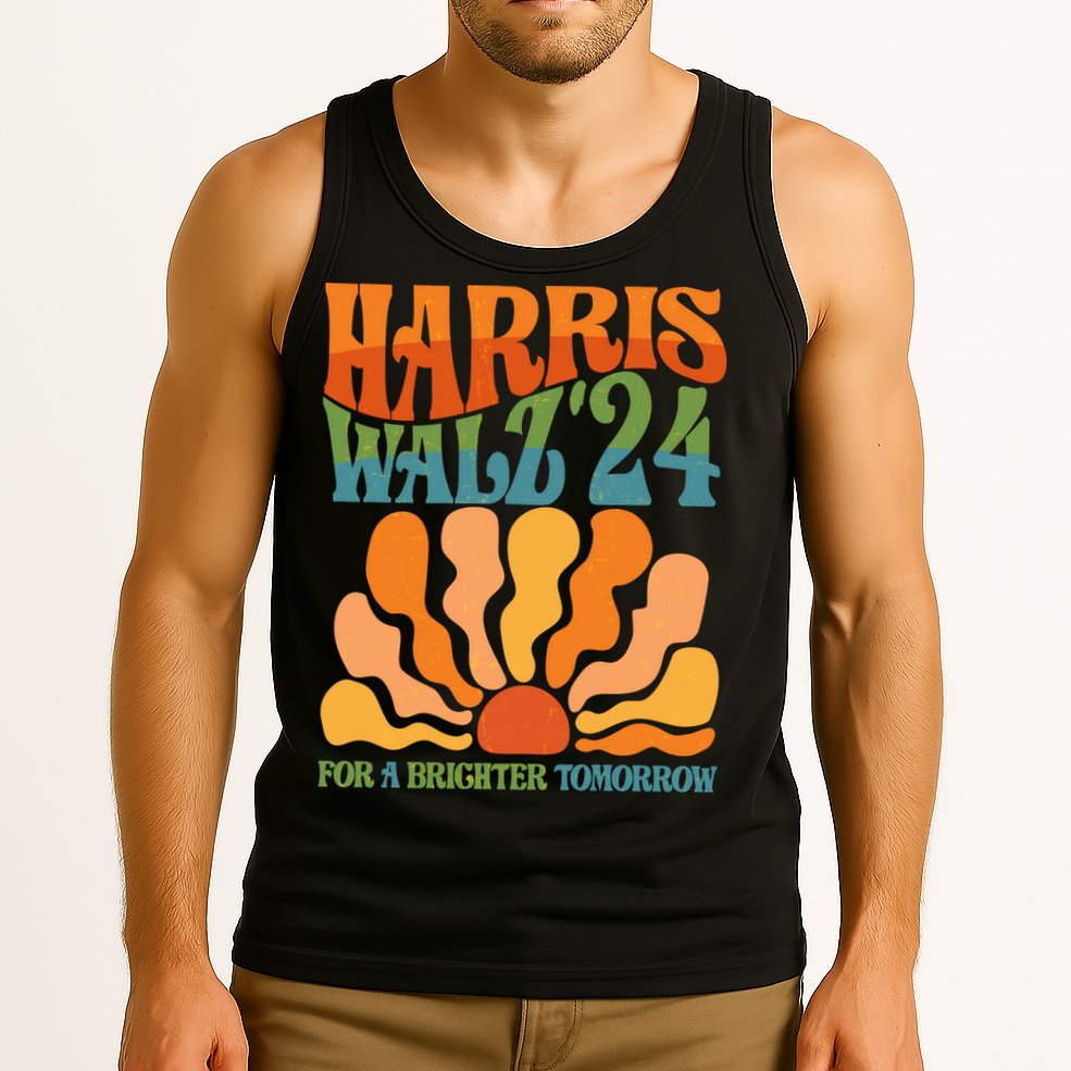 Retro Vintage Harris Walz For A Brighter Future 2024 Election Tank Top