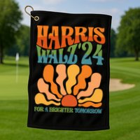 Retro Vintage Harris Walz For A Brighter Future 2024 Election Golf Towel