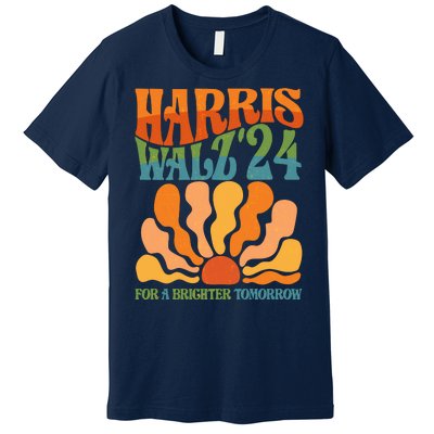 Retro Vintage Harris Walz For A Brighter Future 2024 Election Premium T-Shirt