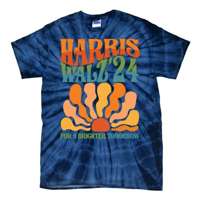 Retro Vintage Harris Walz For A Brighter Future 2024 Election Tie-Dye T-Shirt