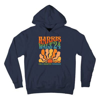 Retro Vintage Harris Walz For A Brighter Future 2024 Election Tall Hoodie