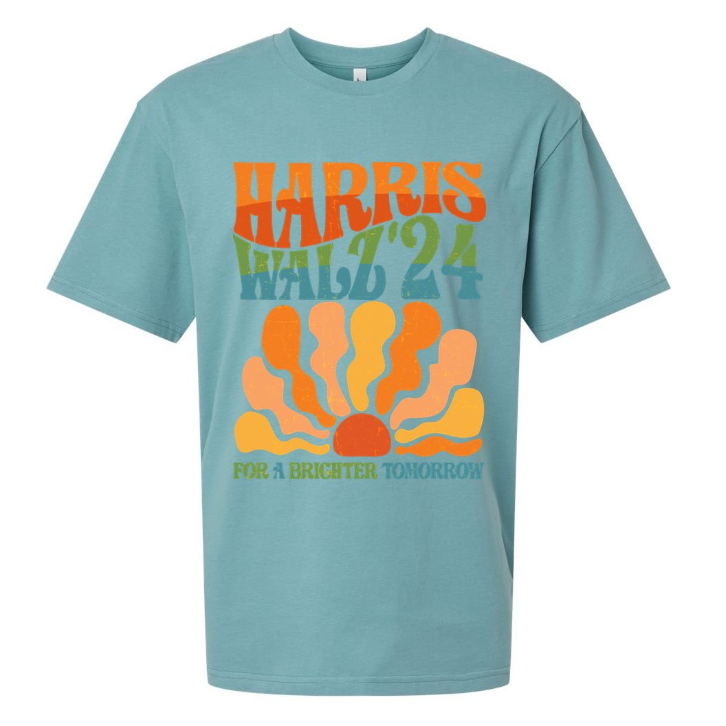 Retro Vintage Harris Walz For A Brighter Future 2024 Election Sueded Cloud Jersey T-Shirt