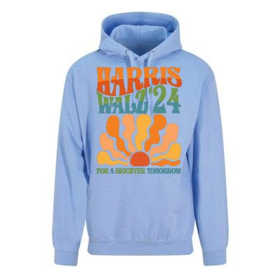 Retro Vintage Harris Walz For A Brighter Future 2024 Election Unisex Surf Hoodie