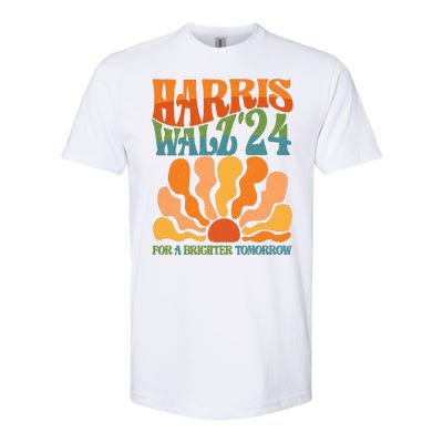 Retro Vintage Harris Walz For A Brighter Future 2024 Election Softstyle CVC T-Shirt