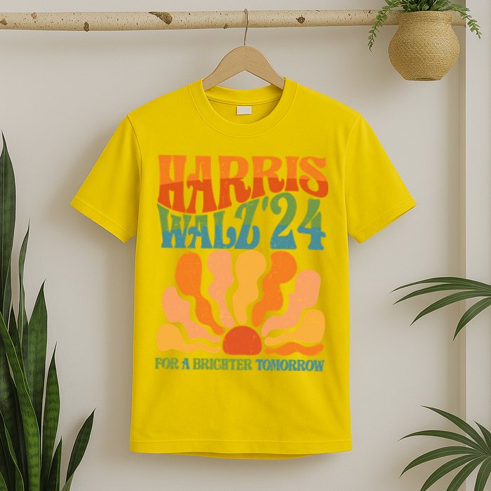 Retro Vintage Harris Walz For A Brighter Future 2024 Election T-Shirt